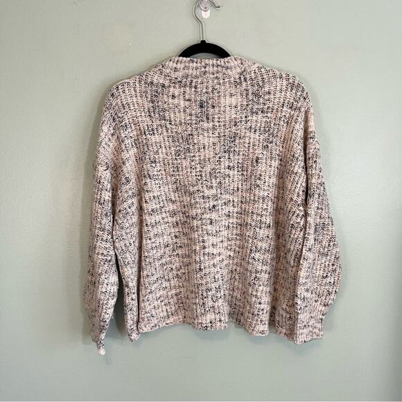 Violeta By Ming Mock Neck Long Sleeve Ribbed Knit Pullover Sweater Gray Medium - Picture 11 of 11